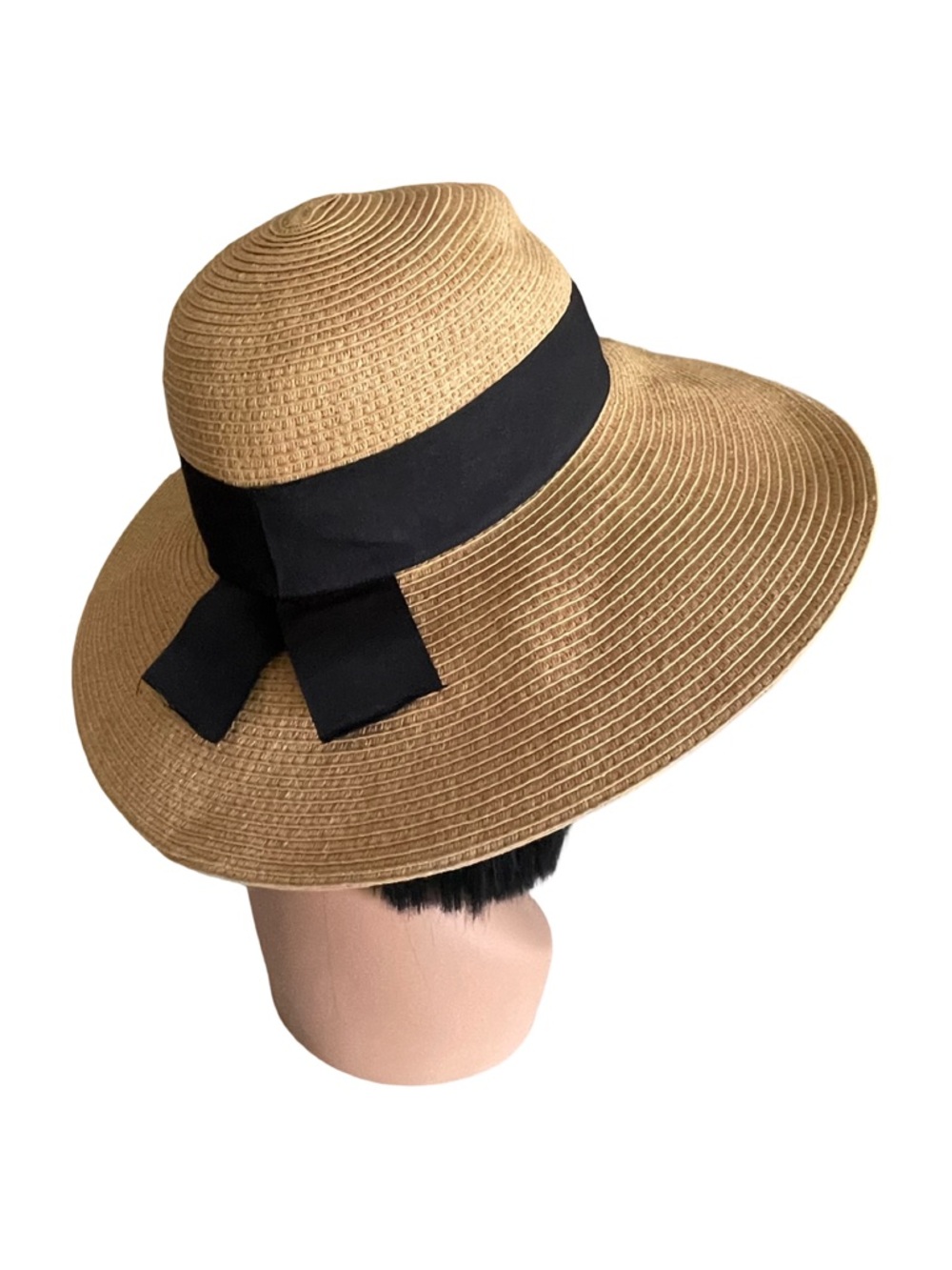 Nordstrom Wide Brim Straw Sun Hat with Black Ribbon Band - Picture 8 of 12
